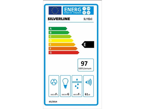SILVERLINE SL 1152 V3 - Panser - teleskopisk - bredde: 59.8 cm - dybde: 30.5 cm - ekstraksjon og resirkulasjon (-) - hvit/stålfarge