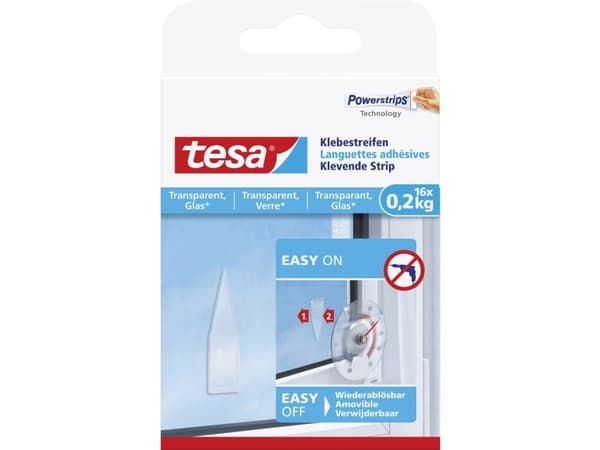 TESA 77732-00000, Kiinnitysalusta, Läpinäkyvä, Lasi, 0,2 kg/cm