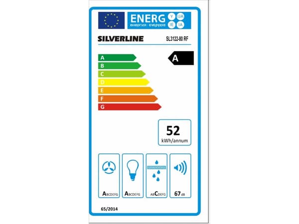 SILVERLINE Nordic Dark SL 3122-80 RF - Kåpa - skorsten, plan - bredd: 79.8 cm - djup: 50 cm - utsug och återcirkulering (-) - stål