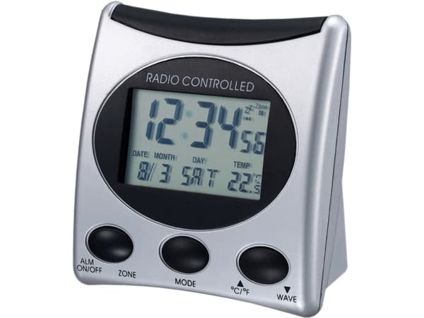 Technoline WT 221, Digital vekkerklokke, Sølv, 12/24h, F, °C, Universell, LCD