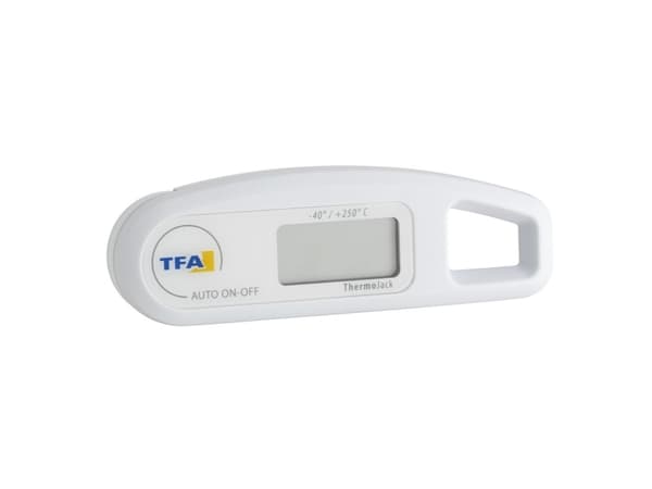 TFA Dostmann 30.1047 Køkkentermometer Auto-sluk iht. HACCP og EN 13485 , Strålevandsbeskyttet IP65 Saucer , Pastøse stoffer , Halvfaste stoffer , Fly
