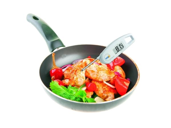 TFA Dostmann 30.1047 Køkkentermometer Auto-sluk iht. HACCP og EN 13485 , Strålevandsbeskyttet IP65 Saucer , Pastøse stoffer , Halvfaste stoffer , Fly