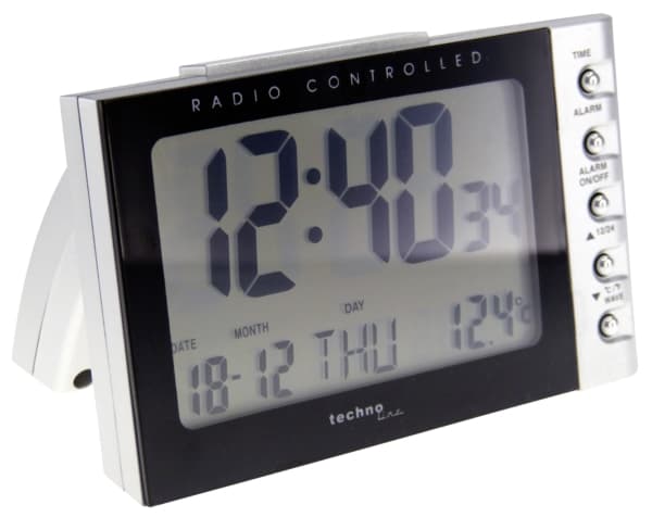 Technoline WT 188, Digital vekkerklokke, Sort, Sølv, Plast, 12/24h, °C, LCD