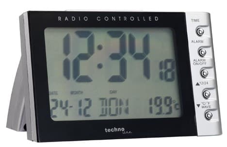 Technoline WT 188, Digital vekkerklokke, Sort, Sølv, Plast, 12/24h, °C, LCD