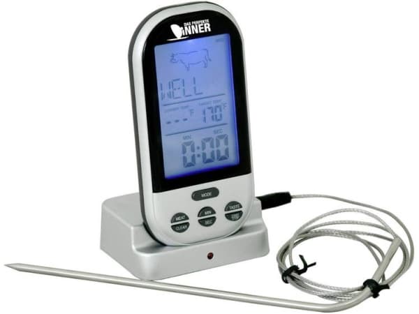 Techno Line WS 1050 Grilltermometer Alarm, övervakning av kärntemperaturen °C / °F display , Fjäderfä , Lamm , Turkiet , Nötkött , Fläskkött , Burger