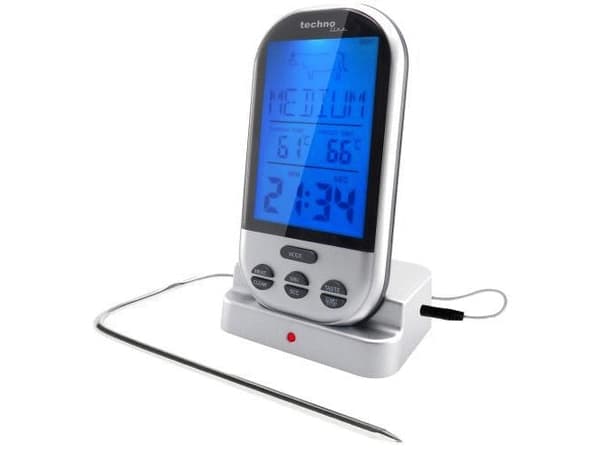Techno Line WS 1050 Grilltermometer Alarm, övervakning av kärntemperaturen °C / °F display , Fjäderfä , Lamm , Turkiet , Nötkött , Fläskkött , Burger