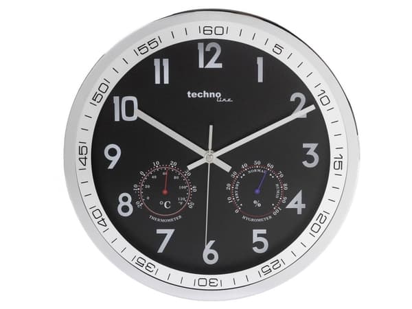 Techno Line WT 7981 Quarz Vægur 300 mm x 5 cm Krom