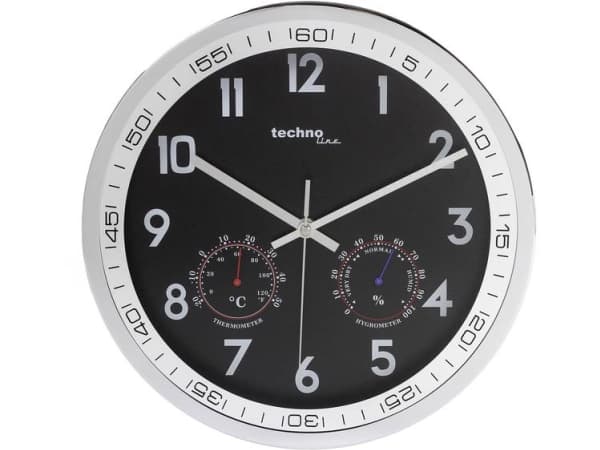 Techno Line WT 7981 Quarz Vægur 300 mm x 5 cm Krom