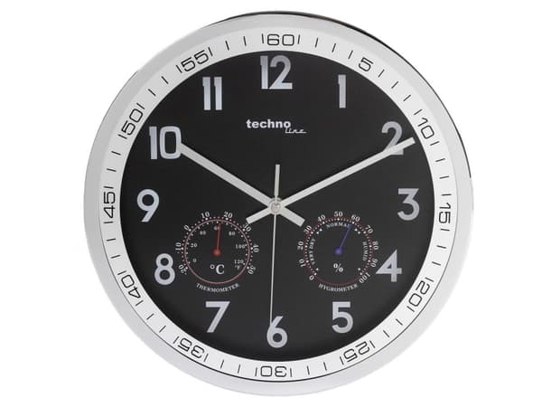 Techno Line WT 7981 Quarz Vægur 300 mm x 5 cm Krom