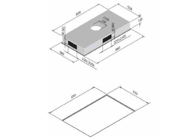 EICO Link Distante 90 W SM - Panser - tak - Nisje - bredde: 85 cm - dybde: 55 cm - uten motor - hvit / krystallhvit glass