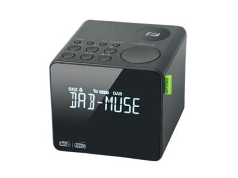 Muse M-187 CDB, Digital väckarklocka, Svart, DAB+,FM,PLL, 20 kanaler, LCD, AC/Batteri