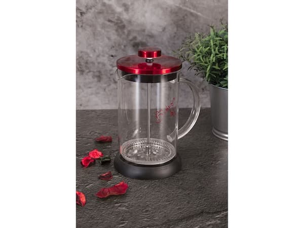 Berlinger Haus BH/1497, Fransk press, 0,6 l, Burgundisk, Glas, Silikon, Rostfritt stål, 1 styck