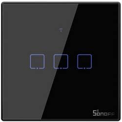 T3EU3C-TX black Sonoff Väggströmbrytare