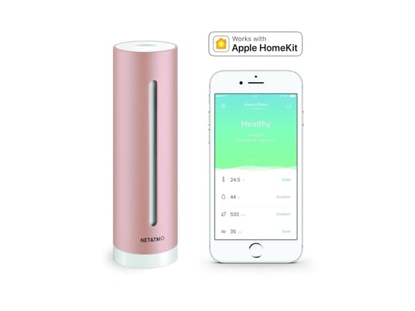 Netatmo Healthy Home Coach, Ilmanlaatu, Ilmankosteus, Melutaso, Lämpötila, Langaton, Wi-Fi, 802.11b, 802.11g, Wi-Fi 4 (802.11n), 2400 MHz, 0 - 50 °C