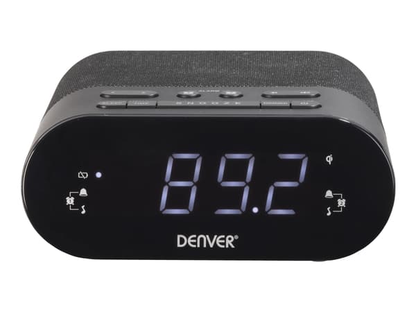 Denver CRQ-107, Digitaalinen herätyskello, Suorakulmio, Musta, 24 t, PLL, Radio/summeri