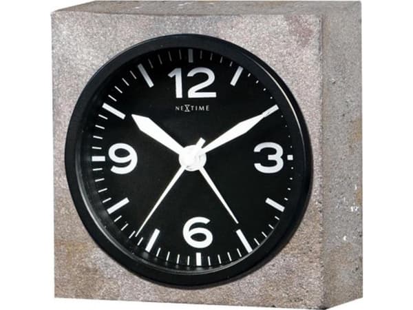 Nextime Real Time Heavy Metal - Klokke - firkantet - kvarts - skrivebord - 9.5 x 9.5 cm