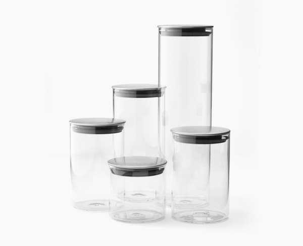 Joseph Joseph Podium, Universelt beholder sett, 5,4 l, Glass, Silikon, Rustfritt stål, Rustfritt stål, Gjennomsiktig, Avtagbart lokk, Rund