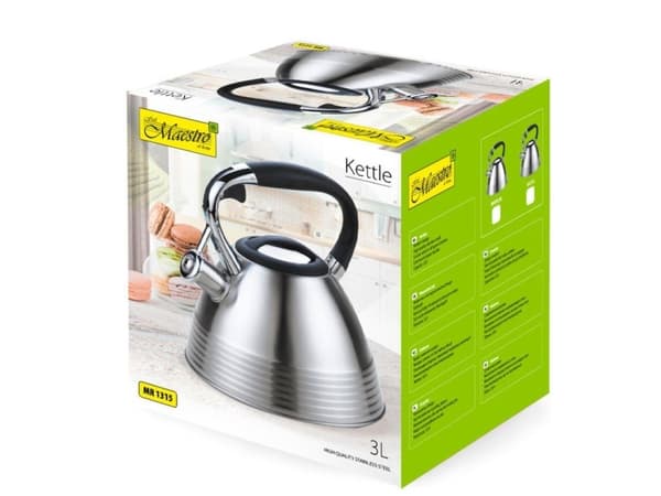 Maestro MR-1315N Silver 3 l icke-elektrisk vattenkokare