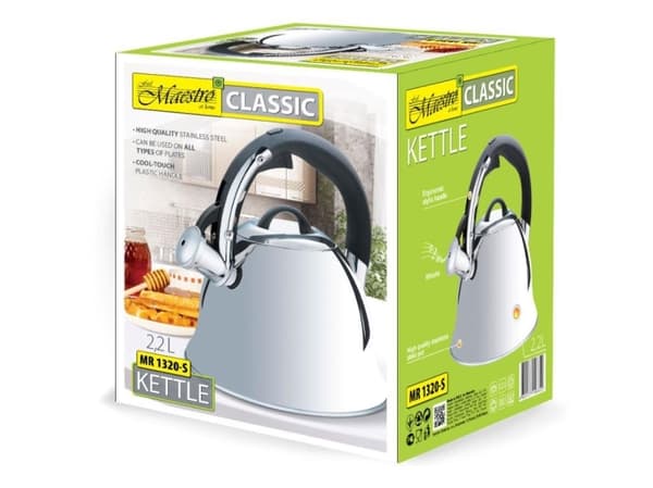 Icke-elektrisk vattenkokare Maestro MR-1320-S Silver 2,2 l