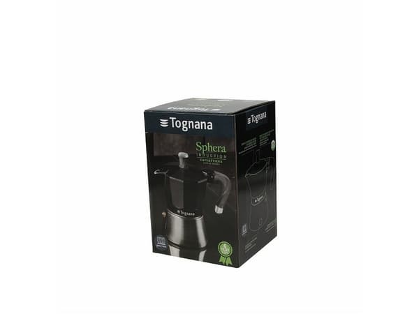 Tognana Porcellane WS43003SPHA, Mokkagryte, 0,18 l, Sort, Sølv, Aluminium, 3 kopper, Sphera