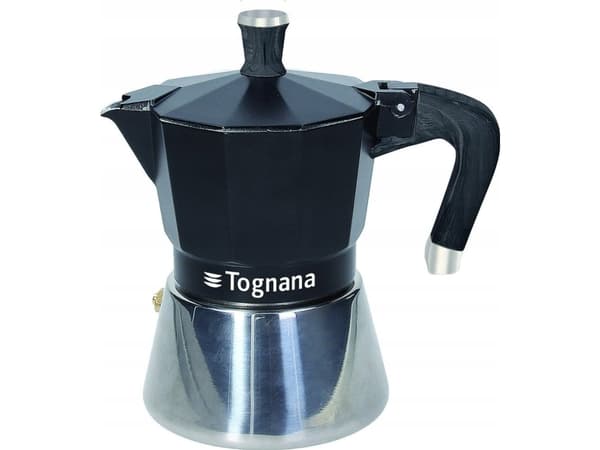 Tognana Porcellane WS43003SPHA, Mokkagryte, 0,18 l, Sort, Sølv, Aluminium, 3 kopper, Sphera