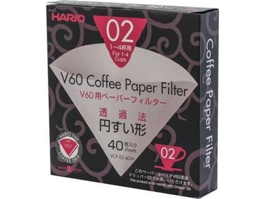 Hario VCF-02-40W, Kaffefilter, Hvit, 40 stykker