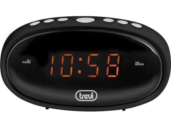Trevi EC 880, Digitaalinen herätyskello, Ovaali, Musta, Kiina, LED, Meripihka