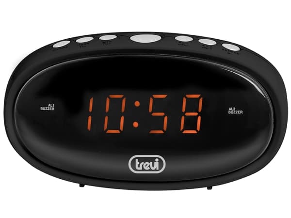 Trevi EC 880, Digital vekkerklokke, Oval, Sort, China, LED, Rav