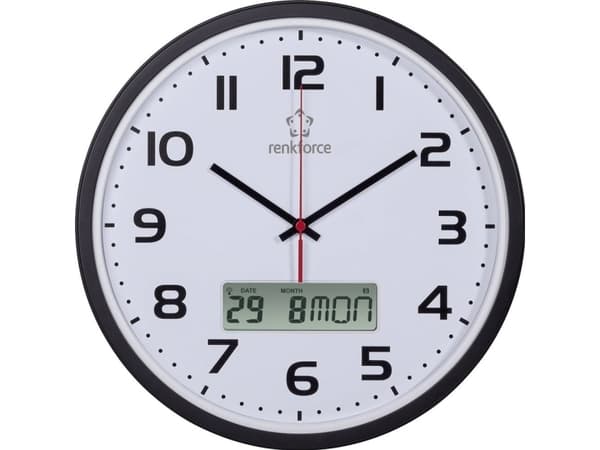 Renkforce HD-WRCL135 Radio Vægur 32 cm x 4.5 cm Sort