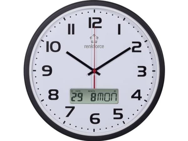 Renkforce HD-WRCL135 Radio Vægur 32 cm x 4.5 cm Sort
