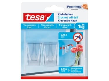 TESA 77735-00000, Sisätila, Yleiskoukku, Läpinäkyvä, Liimateippi, 1 kg, Lasi
