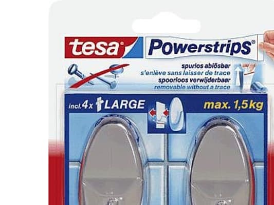 TESA 58050-00012, inomhus, Handdukskrok, Krom, Självhäftande remsa, 2 kg, Oval