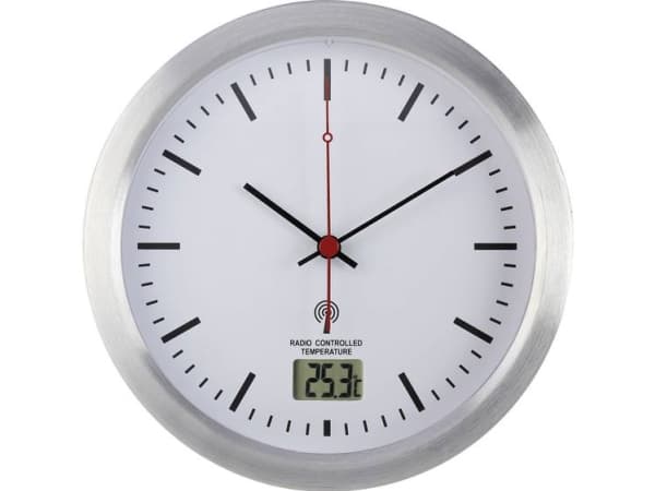 Renkforce E1003R Radio Vægur 17 cm x 6 cm Sølv Badeværelse/vådrum egnet