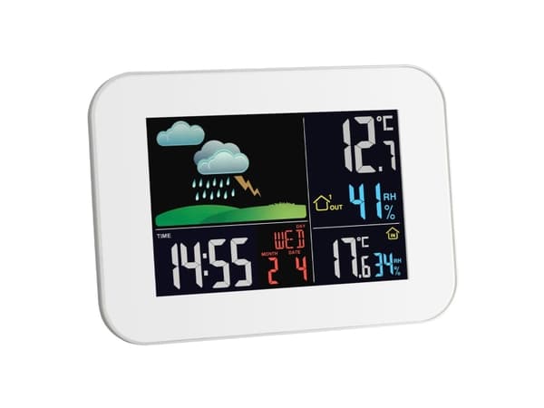TFA-Dostmann 35.1136.02, Elektronisk miljøtermometer, Inne/Ute, Digitalt, Sort, Hvit, Plast, Vegg