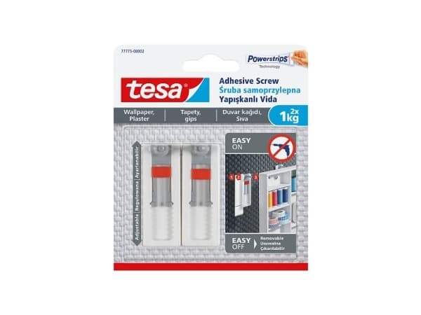 TESA 77775, Utomhus, Universalkrok, Vit, Självhäftande remsa, 1 kg, 2 styck