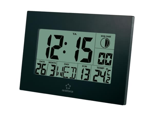 Renkforce E0311R Radio Vægur 230 mm x 163 mm x 28 mm Sort