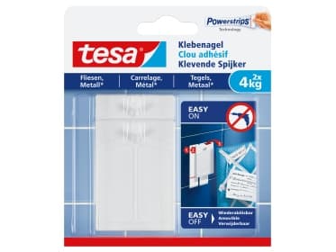 TESA 77766, Innendørs, Universalkrok, Hvit, Limstrimmel, 4 kg, 2 stykker