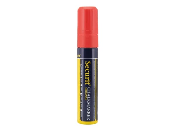 Kridtmarker Securit® original med blokspids i rød