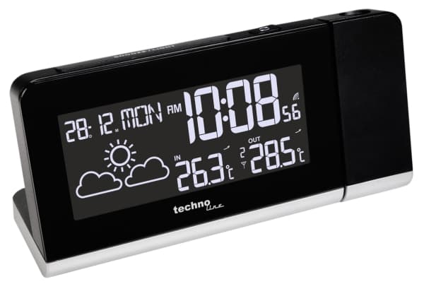 Technoline WT 539, Digital vekkerklokke, Sort, Dato, Temperatur, Tid, AA Mignon LR06, 160 mm, 72 mm
