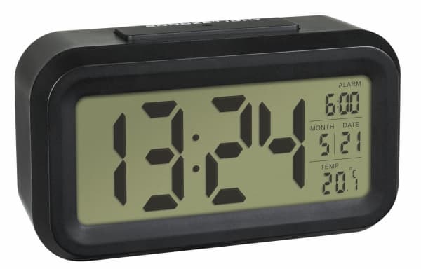 TFA LUMIO - Alarmklokke - rektangulær - elektronisk - skrivebord - svart