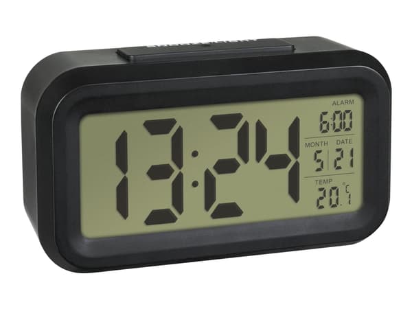 TFA LUMIO - Alarmklokke - rektangulær - elektronisk - skrivebord - svart