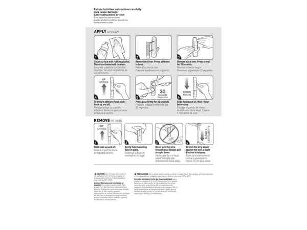 3M 7100117769, Innendørs, Universalkrok, Hvit, Limstrimmel, 1,3 kg, Fliser og metall, Tre