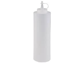 Plastflaska med pip och skruvlock 700 ml Ø7xH24 cm klar (st.)