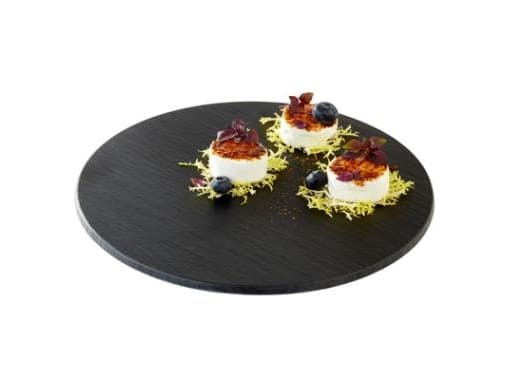 Serveringplade Melamin Ø30x1 cm Skiferlook sort,stk