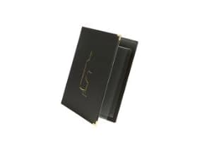 Menu Kortholder Vin A4 Securit viser 8 A4 sider Læderomslag Sort,10 stk/krt