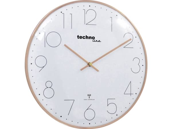 Technoline WT 8235, Vegg, Kvartsklokke, Sirkel, Rosegull, Metall, Klassisk