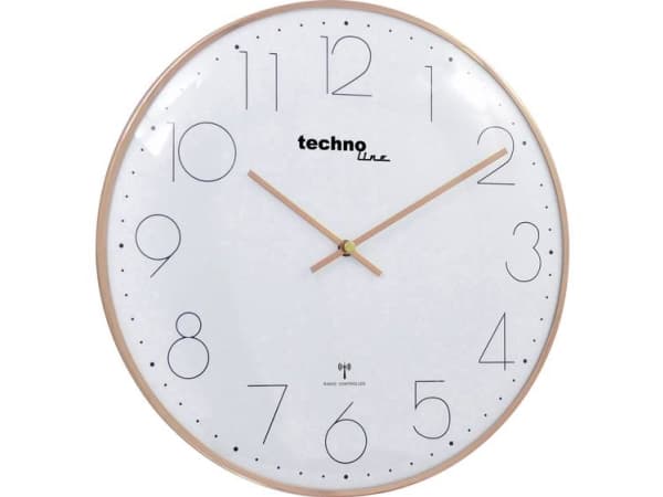 Technoline WT 8235, Vegg, Kvartsklokke, Sirkel, Rosegull, Metall, Klassisk