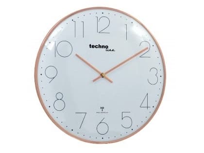Technoline WT 8235, Vegg, Kvartsklokke, Sirkel, Rosegull, Metall, Klassisk