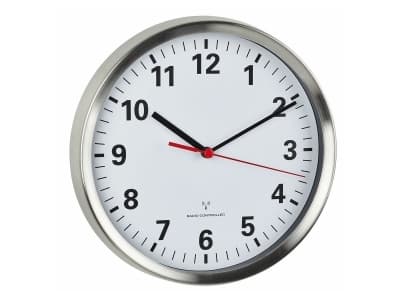 TFA-Dostmann 60.3529.02, Vegg, Kvartsklokke, Rund, Sølv, Hvit, Rustfritt stål, Glass