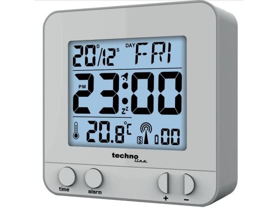 Technoline WT 235, Digitaalinen herätyskello, Hopea, °C, AAA, 80 mm, 80 mm